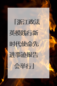 浙江政法英模践行新时代使命先进事迹报告会举行