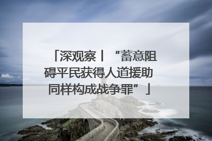 深观察丨“蓄意阻碍平民获得人道援助同样构成战争罪”