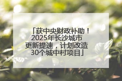 获中央财政补助！2025年长沙城市更新提速，计划改造30个城中村项目