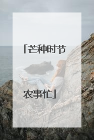 芒种时节农事忙