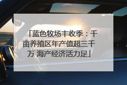 蓝色牧场丰收季：千亩养殖区年产值超三千万 海产经济活力足