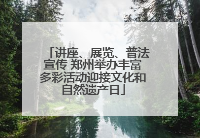 讲座、展览、普法宣传 郑州举办丰富多彩活动迎接文化和自然遗产日