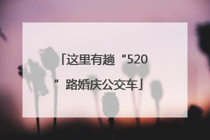 这里有趟“520”路婚庆公交车