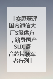 赛思获评国内通信大厂S级供方，跻身国产SLIC语音芯片领军者行列