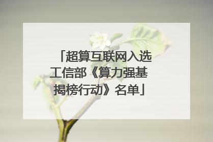 超算互联网入选工信部《算力强基揭榜行动》名单