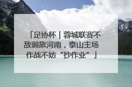足协杯｜蓉城联赛不敌弱旅河南，泰山主场作战不妨“抄作业”