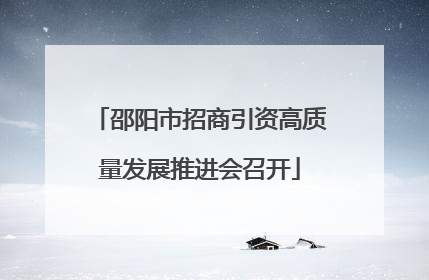 邵阳市招商引资高质量发展推进会召开