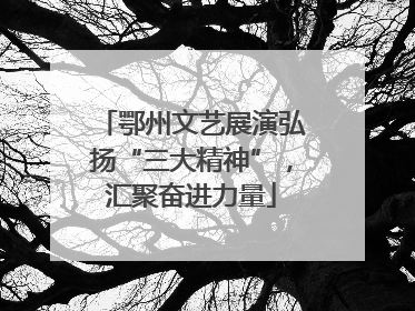 鄂州文艺展演弘扬“三大精神”，汇聚奋进力量