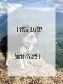 铭记历史 缅怀先烈
