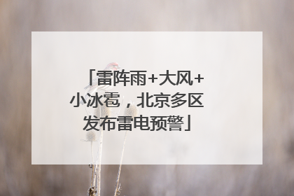 雷阵雨+大风+小冰雹，北京多区发布雷电预警