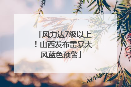 风力达7级以上！山西发布雷暴大风蓝色预警