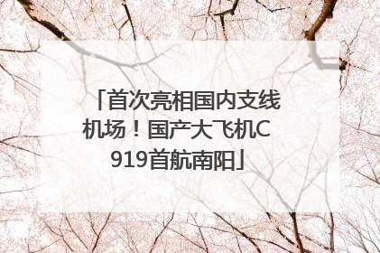 首次亮相国内支线机场！国产大飞机C919首航南阳