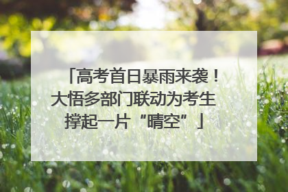 高考首日暴雨来袭！大悟多部门联动为考生撑起一片“晴空”