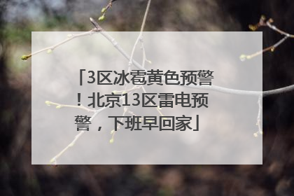 3区冰雹黄色预警！北京13区雷电预警，下班早回家