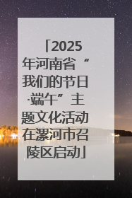 2025年河南省“我们的节日·端午”主题文化活动在漯河市召陵区启动