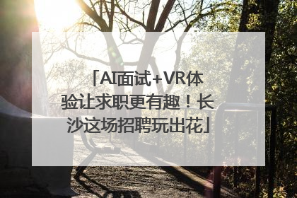 AI面试+VR体验让求职更有趣！长沙这场招聘玩出花