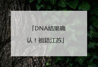 DNA结果确认！祖籍江苏